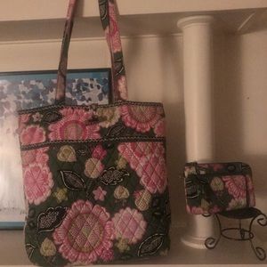 Vera Bradley tote and matching wallet